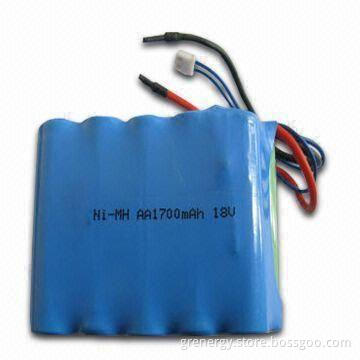 NiMH Battery Pack, 18V Voltage, 1,700mAh Capacity, AA Size, Suitable for Medical Products